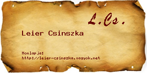 Leier Csinszka névjegykártya